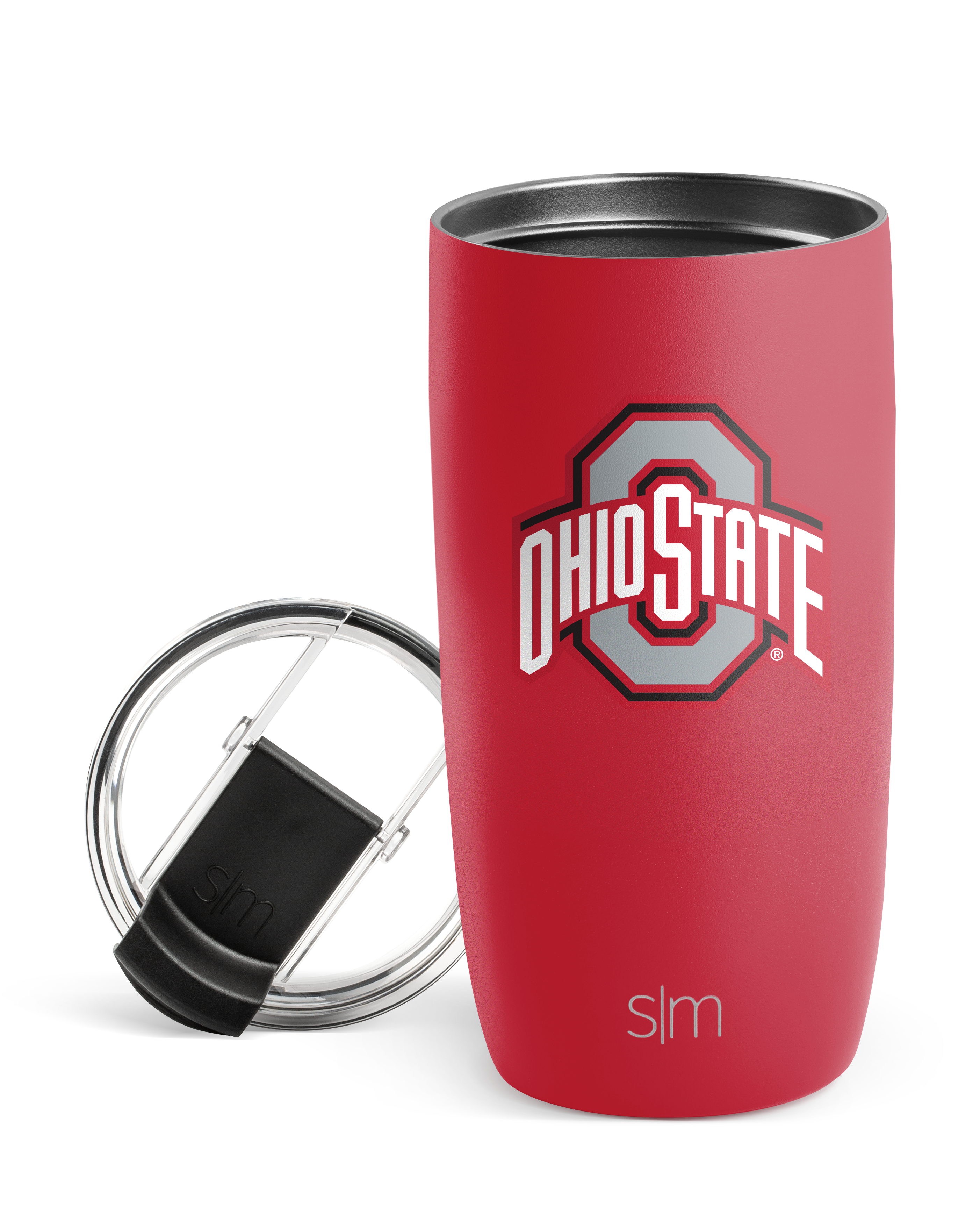 Collegiate Voyager Tumbler with Clear Flip Lid & Straw - 20oz Insulated Stainless Steel Water Bottle for School, Office & Travel - Keeps Drinks Cold for 24 Hours