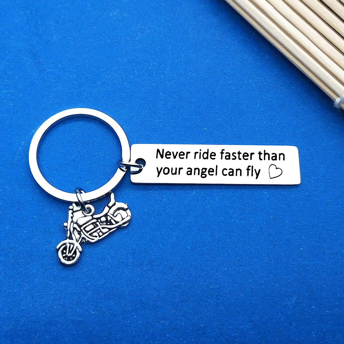 Motorcycle Couple Keychain Set - Ride Safe Handsome Because I Love You Keyring for Biker Boyfriend & Husband - Perfect Valentines Day, Christmas & Birthday Gift for Truckers - Romantic Couple Jewelry for Motorcycle Riders & Road Trips