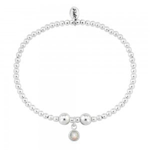 October Birthstone Bracelet with Silver & Opal CZ - Perfect Gift for Birthdays, Anniversaries & Special Occasions