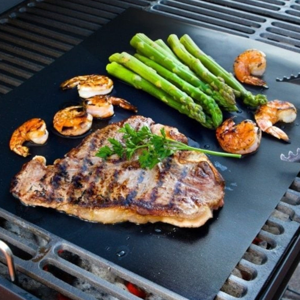 Non-Stick Reusable BBQ Grill Mat for Grilling, Roasting & Baking - Perfect for Outdoor Cooking, Camping & Backyard BBQs - Durable & Easy to Clean (Model 91347)