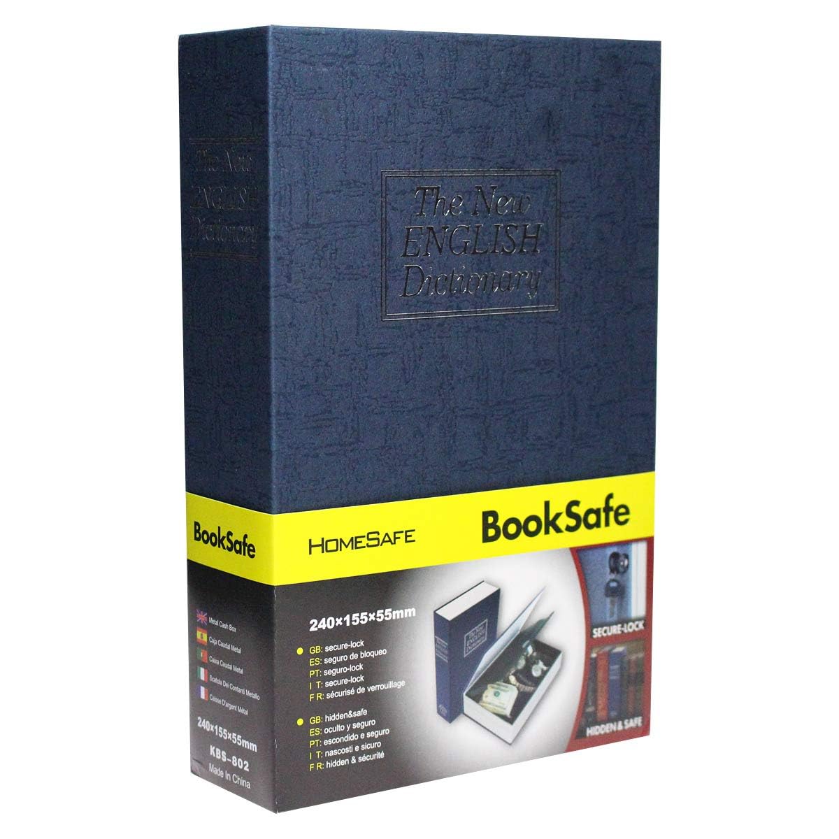 SEPOX® Ultimate Diversion Safe Book Box with Key - Large Blue Dictionary Style Lock Box for Money, Jewelry & Valuables - Home Security & Dorm Room Safety - Perfect for Hiding Cash in Plain Sight