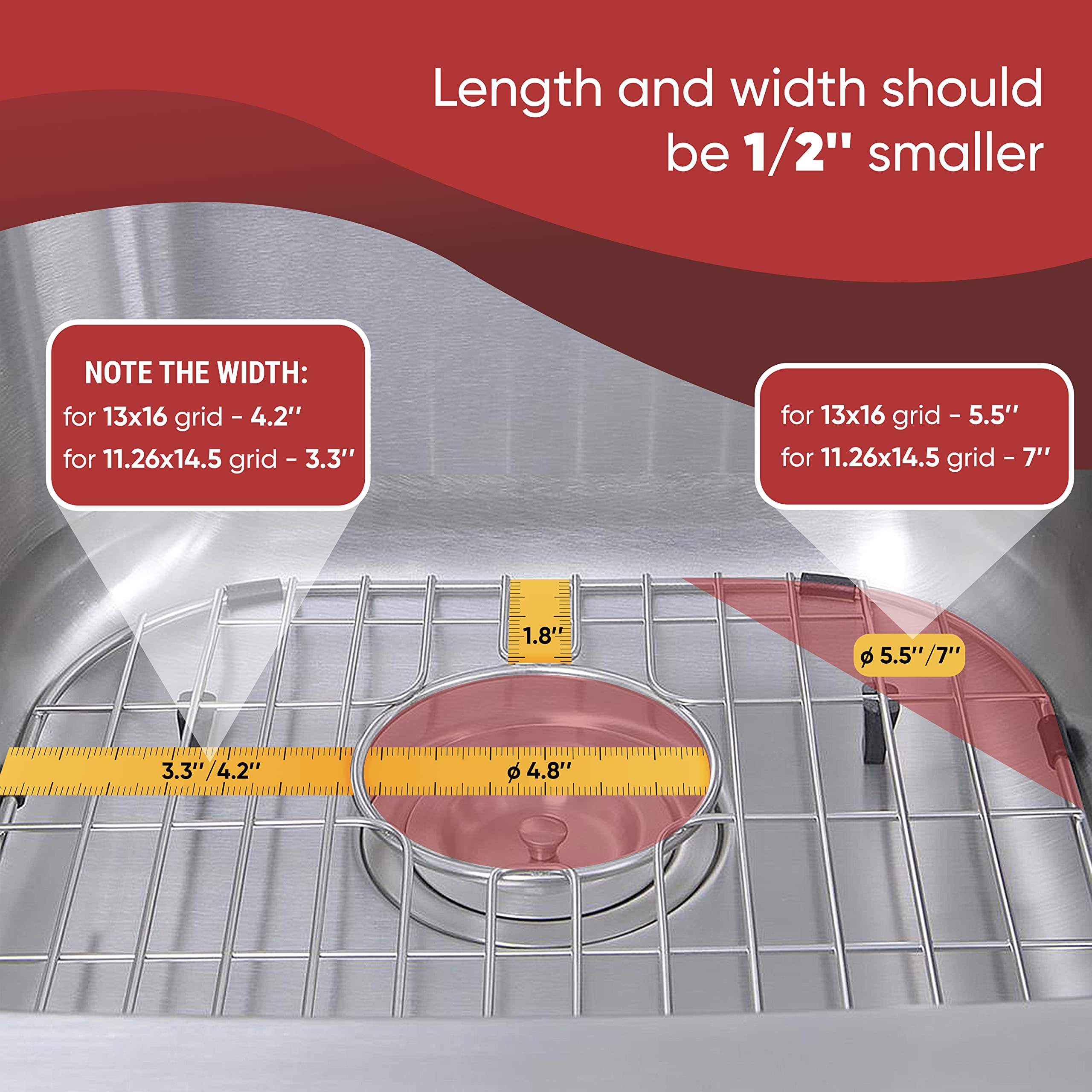 Stainless Steel Kitchen Sink Protector Set (13