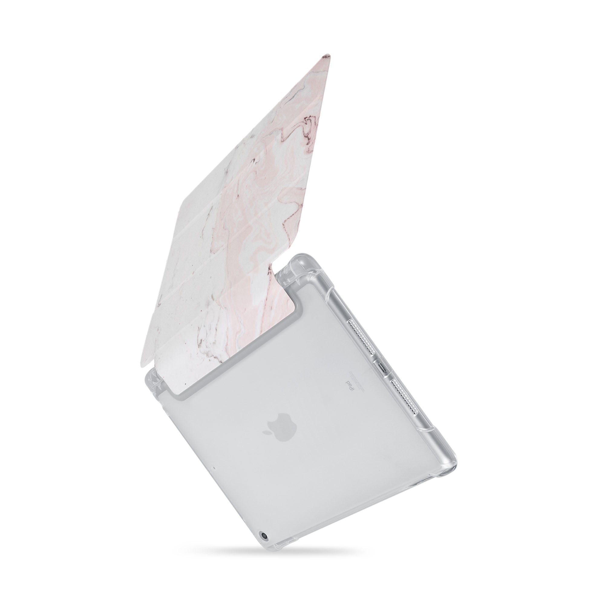 Pink Marble iPad See-Through Case - Slim Protective Cover for iPad Air/Pro, Durable Clear Transparent Shell with Stylish Marble Design - Perfect for Work, School & Travel