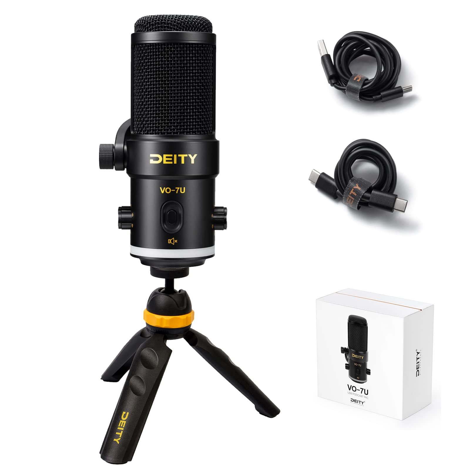 Deity VO-7U USB Dynamic Podcast Microphone with Tripod Kit - Professional Studio Quality Mic for Streaming, Recording & Voice Overs (Black) - Perfect for Podcasters, Gamers & Content Creators