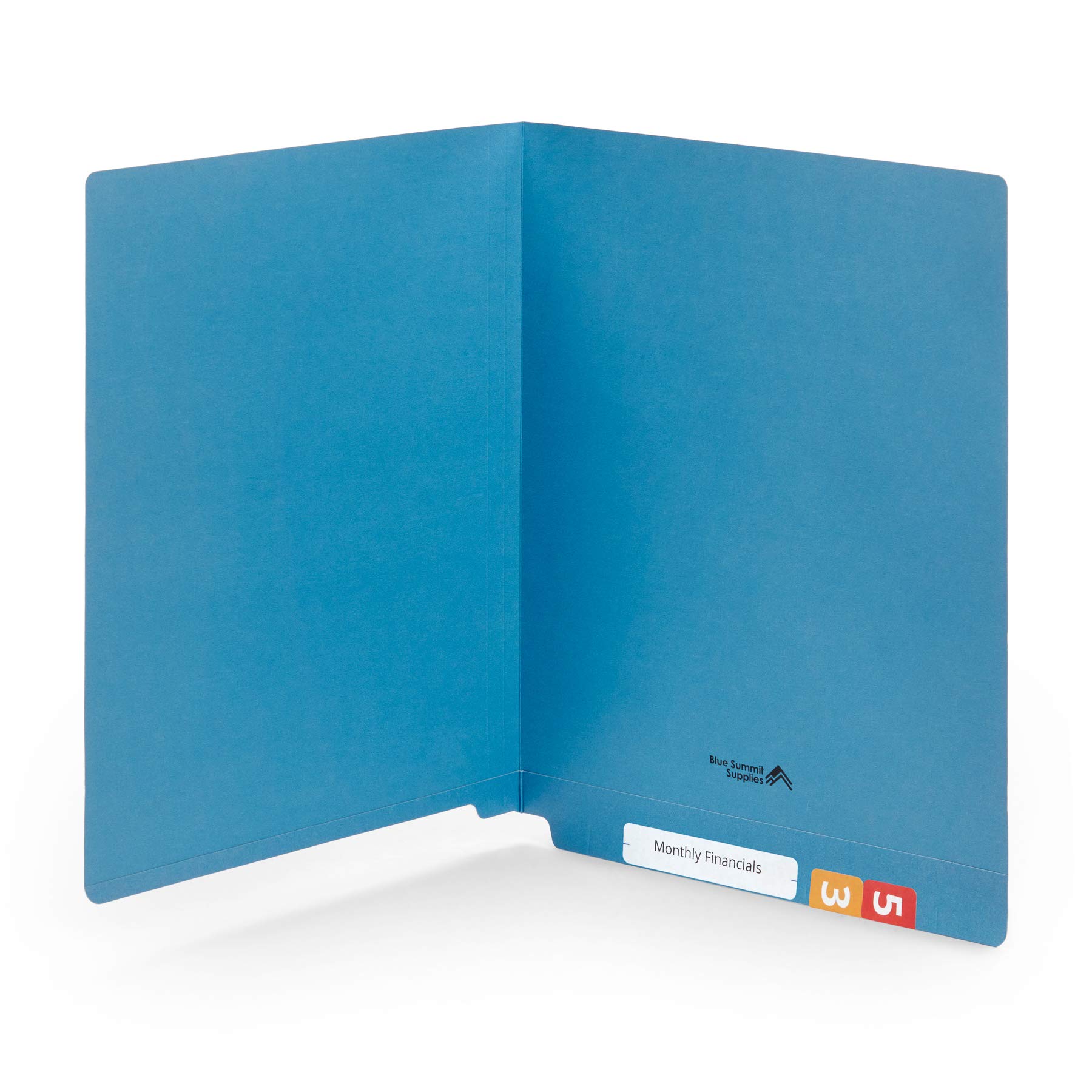 Blue Summit Supplies 100-Pack Reinforced Blue End Tab File Folders - Letter Size Office & Classroom Filing Solution for Business Documents, School Papers & Home Organization