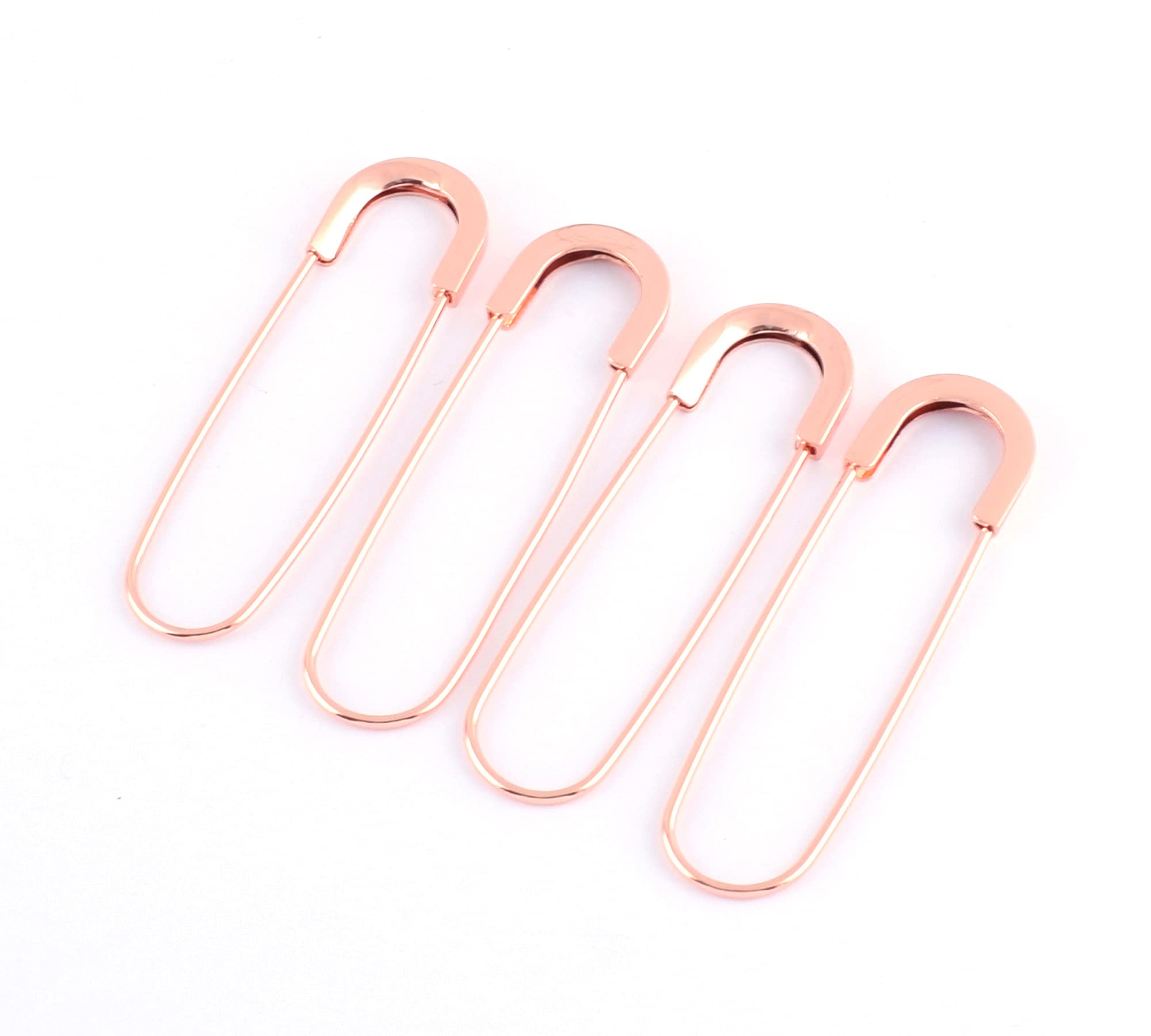 79mm Coiless Safety Pins - Rose Gold Kilt Pins for Sewing & DIY Crafts (4pcs)