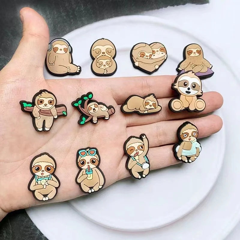 Adorable Sloth Shoe Charms for Crocs - Fun Jibbitz Accessories for Kids, Women & Men - Perfect for Sandals, Shoes & Party Favors - Great Gift Idea for Animal Lovers & Crocs Fans (Use for Everyday Wear, Beach Outings & Themed Parties)