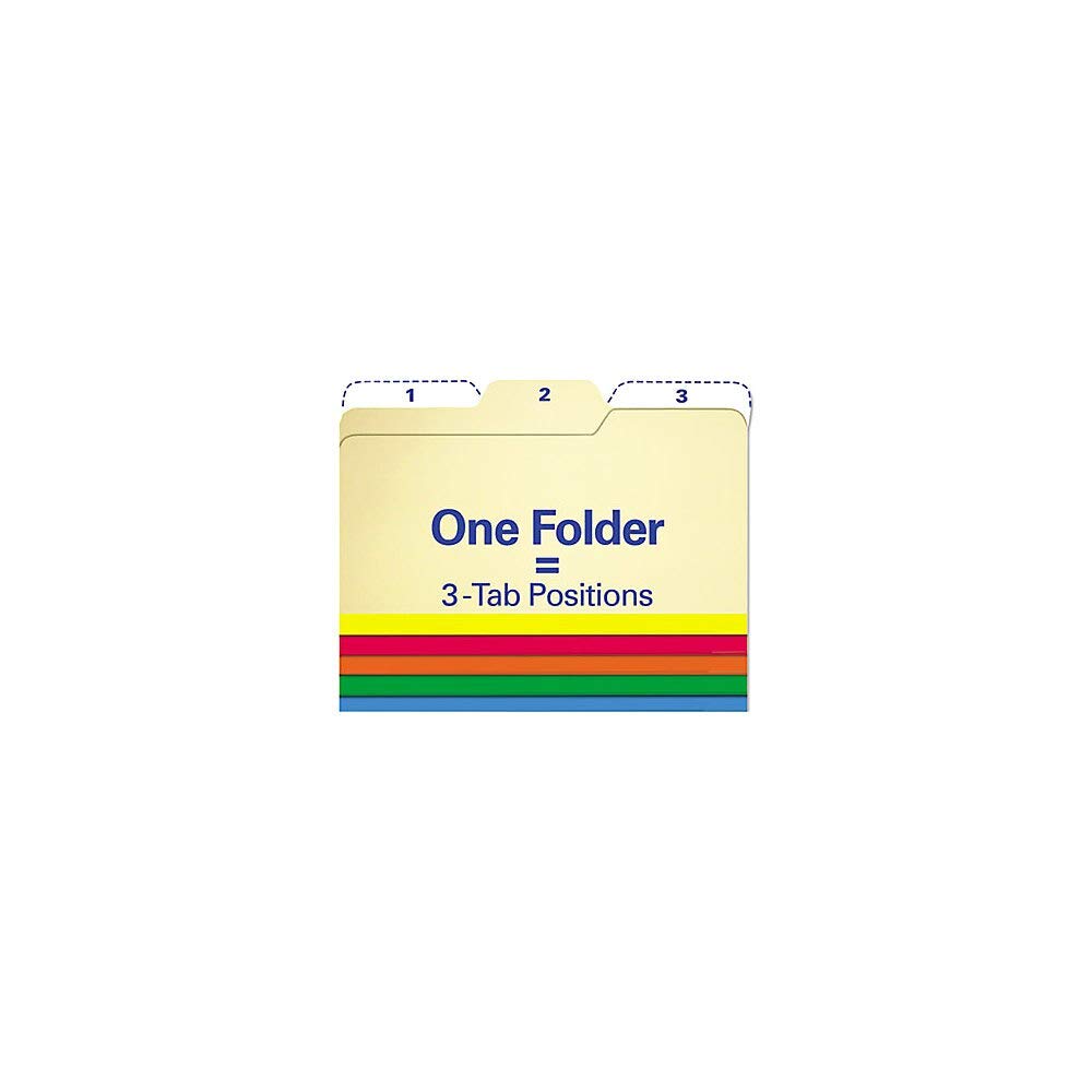Colorful Letter Size Tab File Folders - 80 Pack for School & Office Use