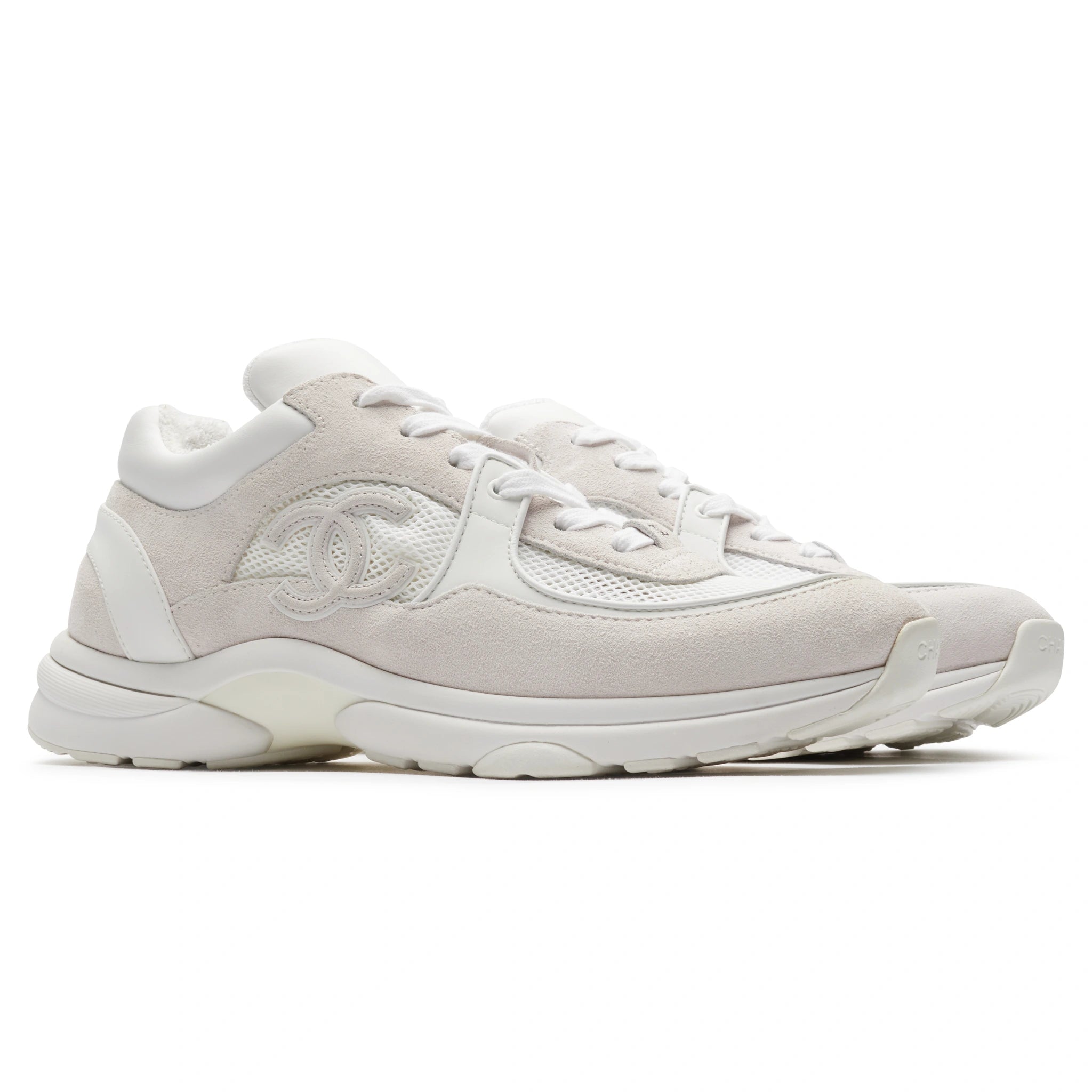 Chanel CC Logo Light Pink Mesh Sneakers - Women's Luxury Fashion Sneakers for Casual Wear & Street Style | Pre-Owned Authentic Designer Shoes