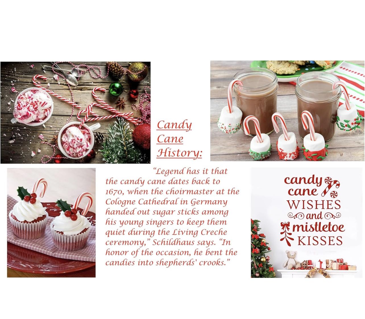 Mini Candy Canes (250 Count) - Red & White Christmas Candy with Real Peppermint | Holiday Treats for Stockings, Parties, Gifts & Decorations | Perfect for Christmas, Thanksgiving, Santa Parades & Winter Celebrations | Includes Free Creative Idea Booklet