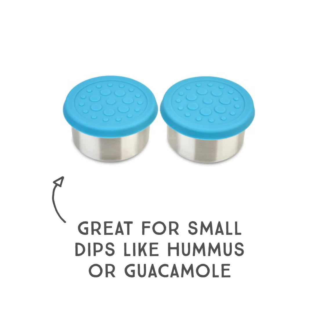 LunchBots Medium 2.5oz Stainless Steel Dip Containers - Set of 2 | BPA-Free Food Storage for Sauces, Dressings & Snacks | Perfect for Lunch Boxes, Picnics & On-the-Go Meals