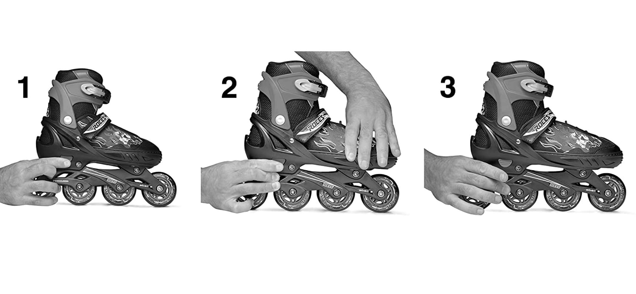 Roces Adjustable Kids Roller Skates for Boys - Quaddy Style with Size Adjustment - Perfect for Outdoor Play, Skate Parks & Birthday Gifts