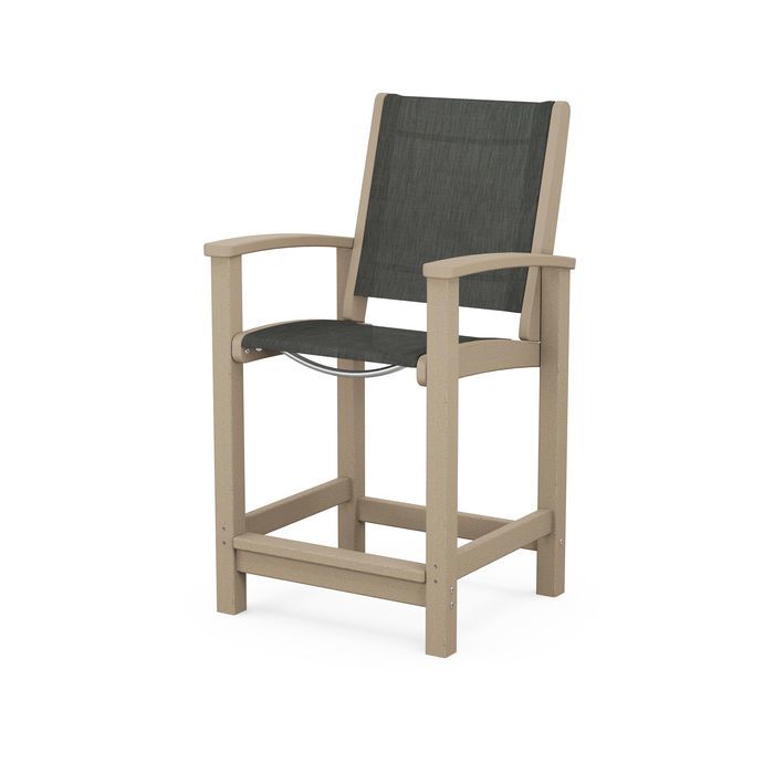 POLYWOOD Coastal Counter Chair - Durable Outdoor Bar Stool for Patio, Deck & Poolside - Weather-Resistant & Low Maintenance