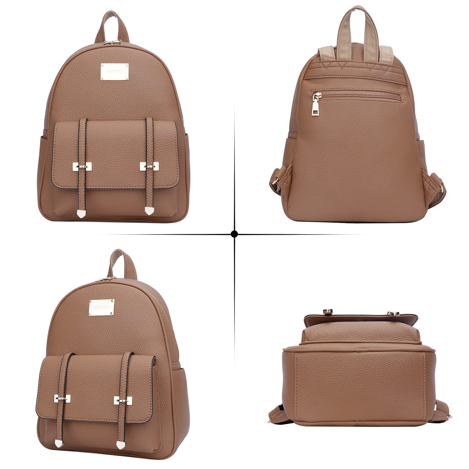 KKXIU Women's Convertible Leather Mini Backpack - Small Crossbody Shoulder Bag Purse for Ladies | Perfect for Travel, Work & Everyday Use