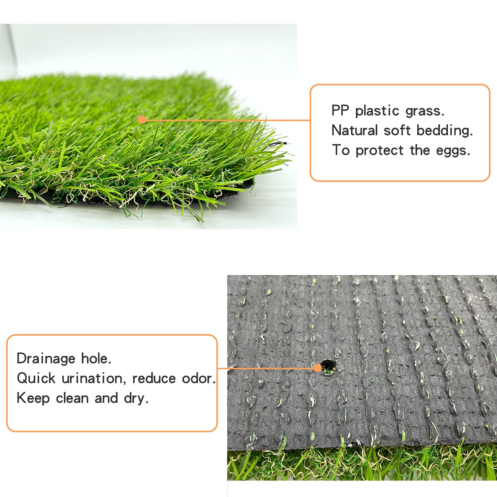 PINVNBY Washable Chicken Nesting Box Pads - 6 Pack Reusable Hen Nest Bedding with Artificial Grass Mat - 12x12x0.78 Inch Synthetic Turf for Chicken Coop, Garden, Lawn - Indoor/Outdoor Use - Perfect for Poultry Comfort & Easy Cleaning