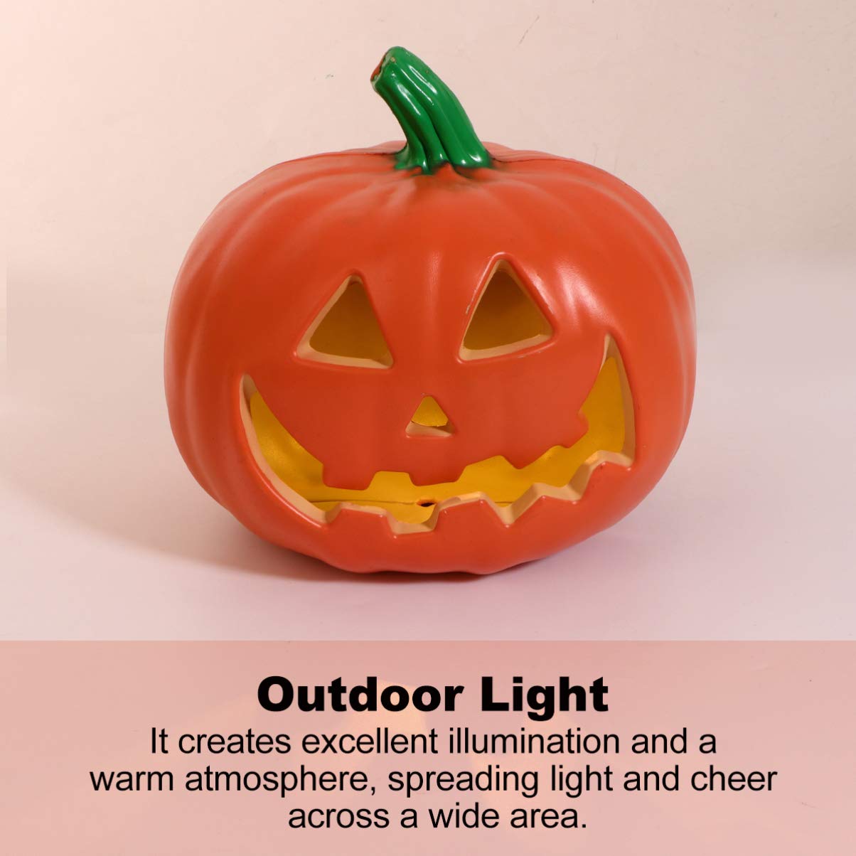 Halloween Pumpkin Light Jack-O-Lantern Figurine - Battery Operated LED Lights Lamp for Party, Home, Table, Desk & Outdoor Decor (Orange) - Perfect for Halloween Parties, Porch Displays & Spooky Nighttime Decorations