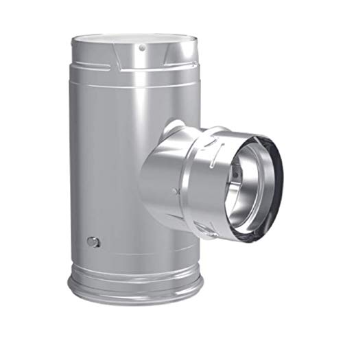 DuraVent 4PVP-T31 4-Inch Diameter Pellet Vent Pro Increaser Tee with Clean-Out Cap - Perfect for Wood Pellet Stove Venting Systems & Home Heating Solutions