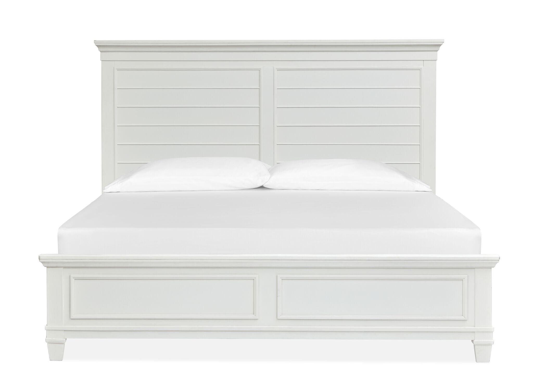 Charleston 3-Piece King Size Panel Bed in Dove White - Elegant Bedroom Furniture Set for Master Suite or Guest Room
