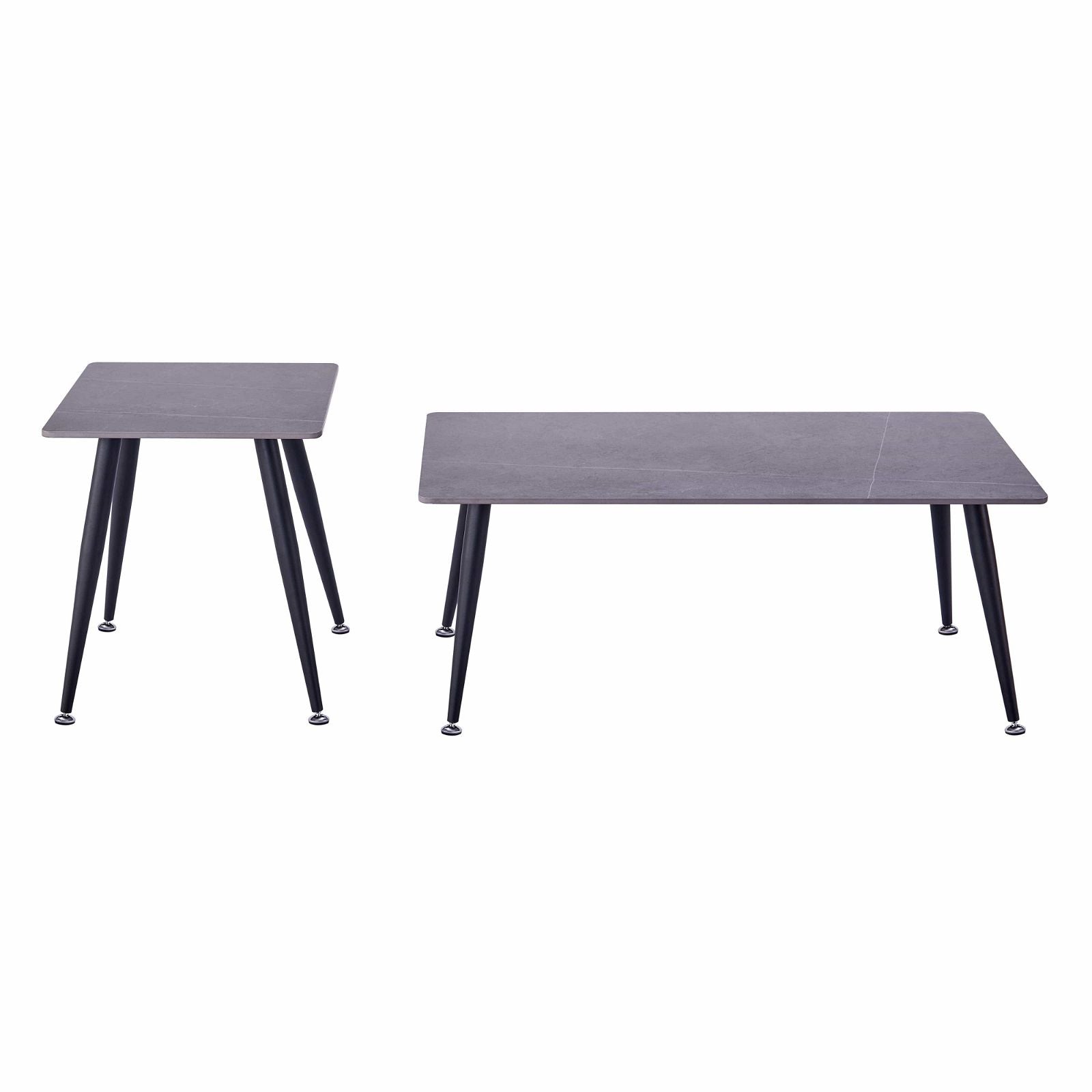 Criterionâ¢ Modern Grey Sintered Stone End Table with Sturdy Metal Legs - Perfect for Living Room, Bedroom or Office Side Table