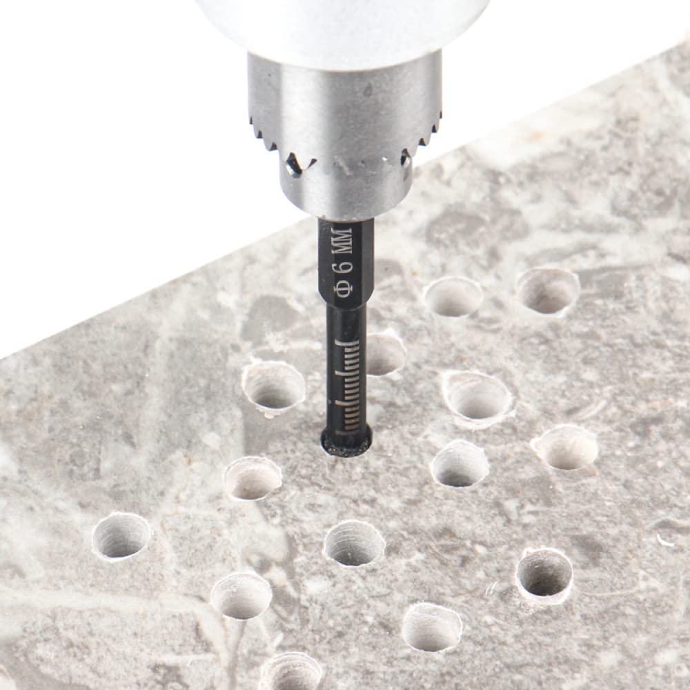 6/8/10/12mm Vacuum Brazed Diamond Drill Bits - Dry Hole Saw for Granite, Marble, Ceramic Tile & Glass - Power Tool Accessories for Professional Masonry Work & DIY Home Projects
