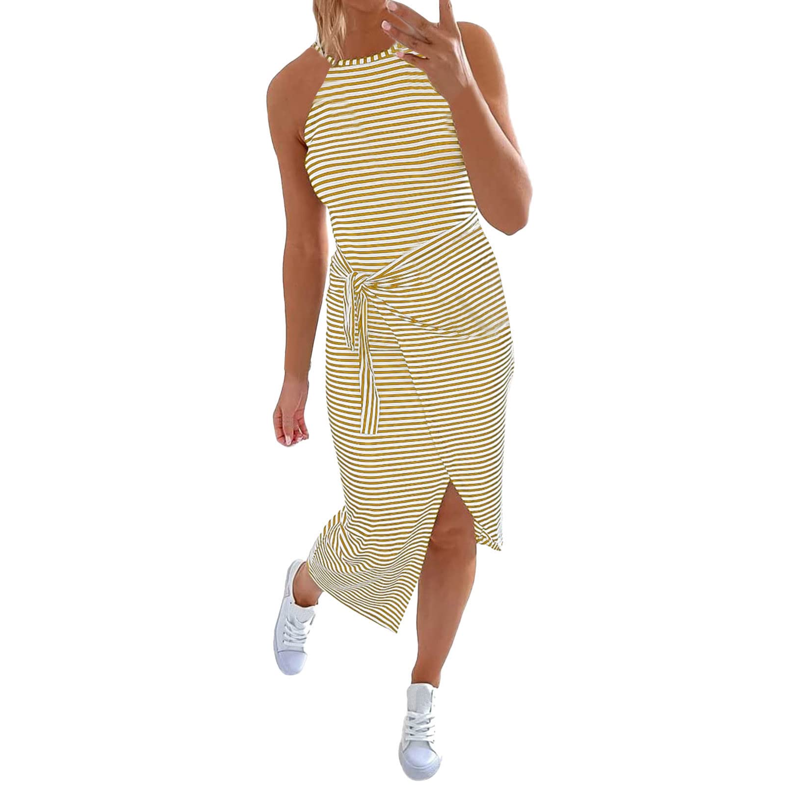 KCocoo Plus Size Maxi Dress for Women - Flowy Beach Wrap Dress, Midi Length, Tropical Print, Perfect for Tennis, Vacations & Summer Outings