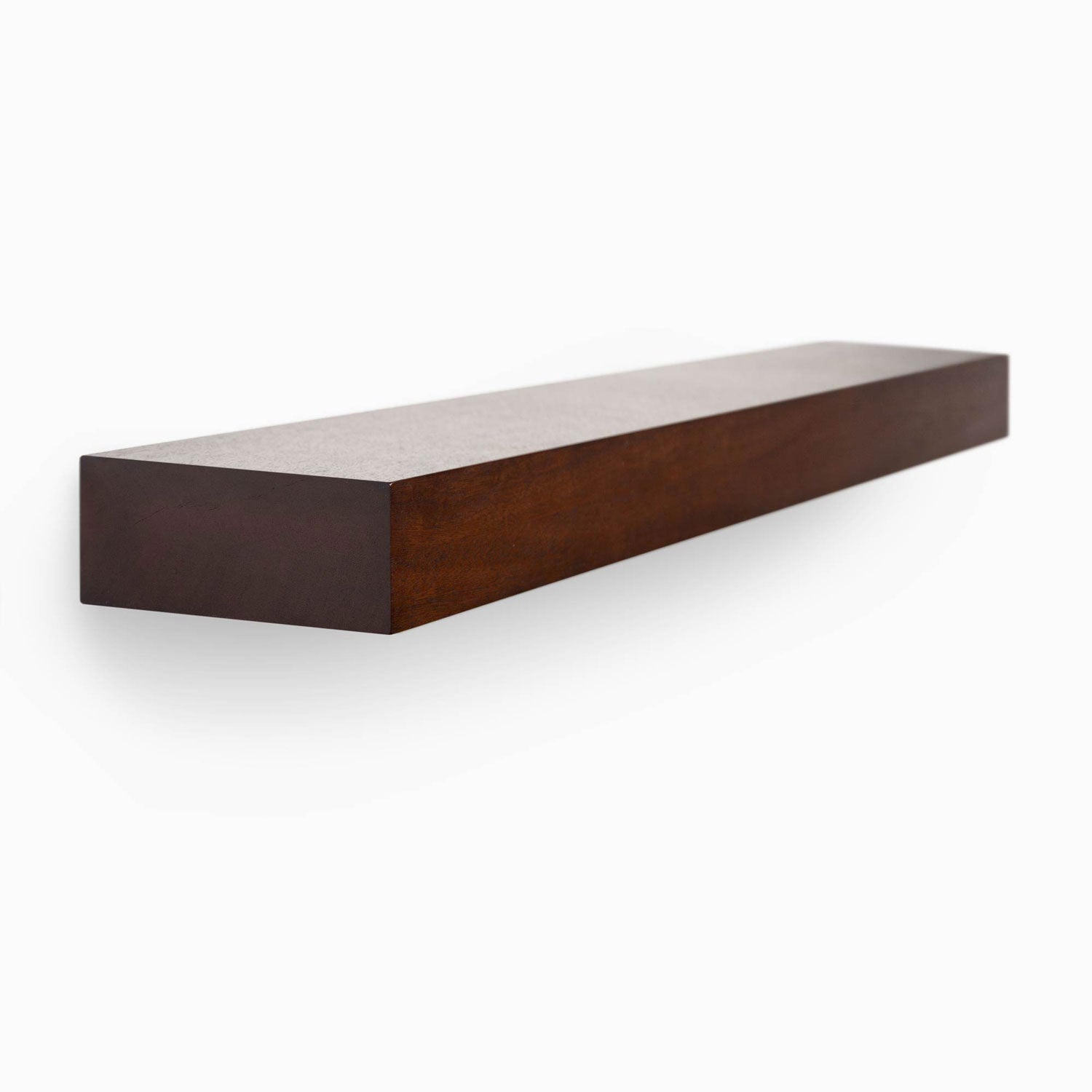 Premium Glenn Dutch Mocha Floating Mantel Shelf - Rustic Wood Wall Mounted Display for Home Decor, Living Room, Bedroom & Kitchen Storage
