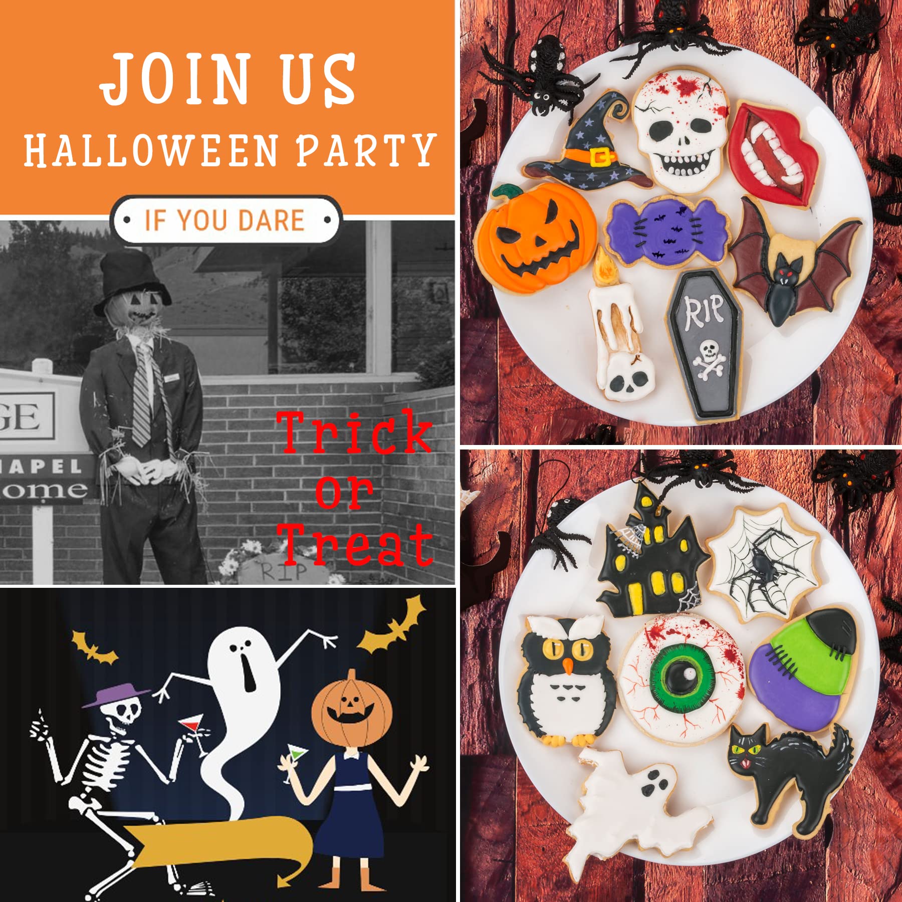 Halloween Ghost Cookie Cutters with Plunger Stamps - 3.5
