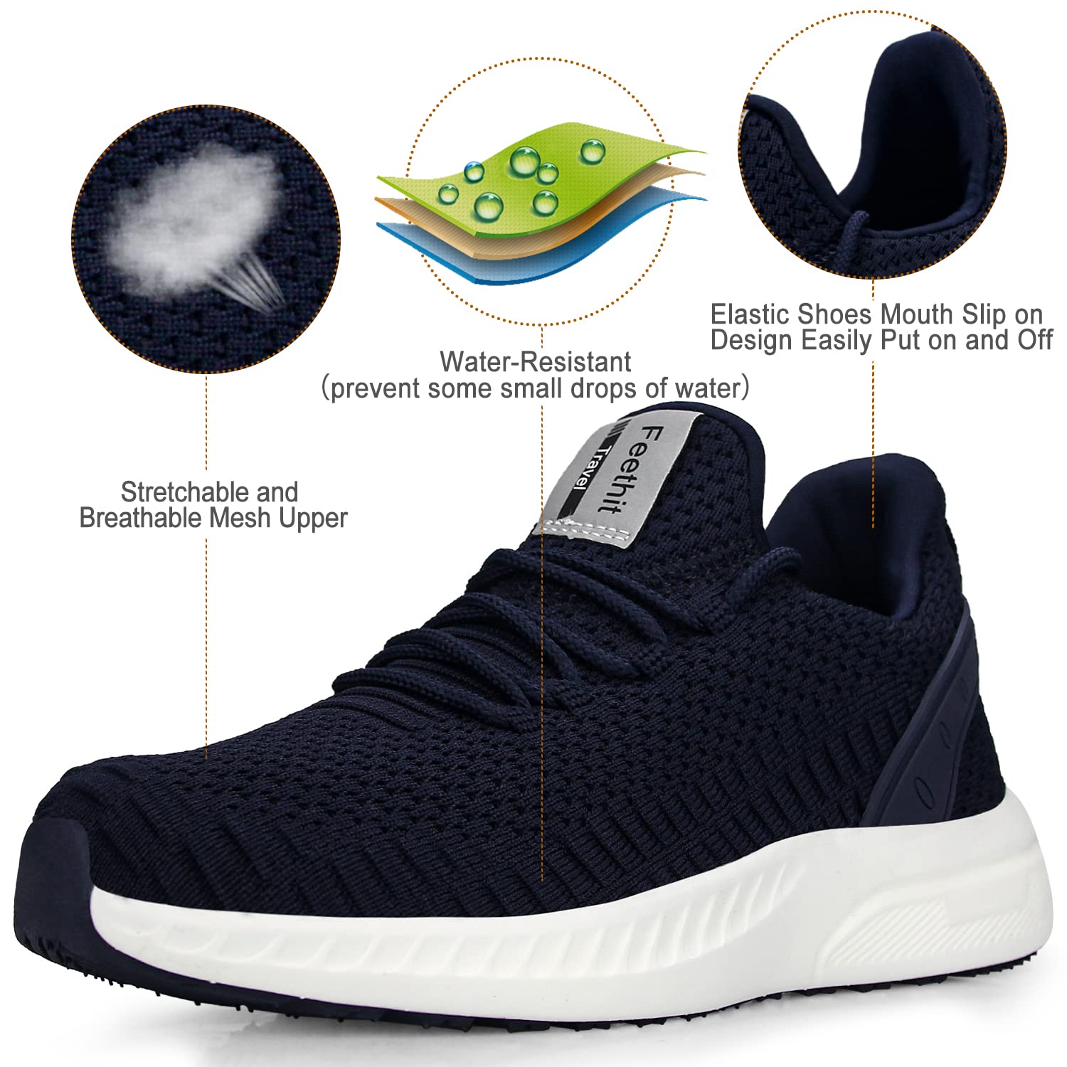 Feethit Women's Lightweight Tennis Running Shoes - Breathable Walking Sneakers for Gym, Work, Travel - Comfortable Casual Shoes for Nurses, Waitresses & Active Women - Perfect for Jogging, Nursing Shifts & Daily Wear