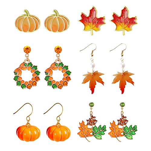 B5:fall earrings-6 pairs