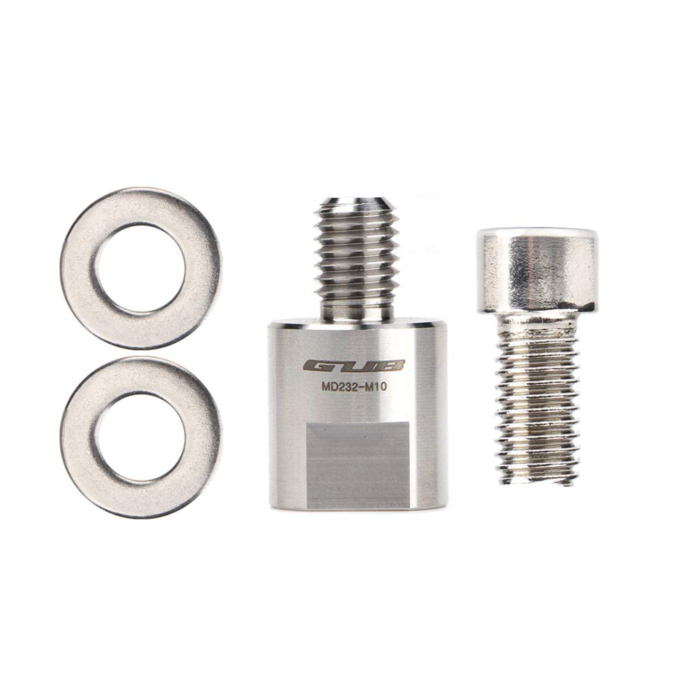 VOSAREA M10 Motorcycle Rearview Mirror Extender Adapter - Reverse Thread Conversion Bolts for Motorbike Mirrors (Silver) | Universal Fit for Harley, Honda, Yamaha & More | Improve Visibility & Safety on Road Trips