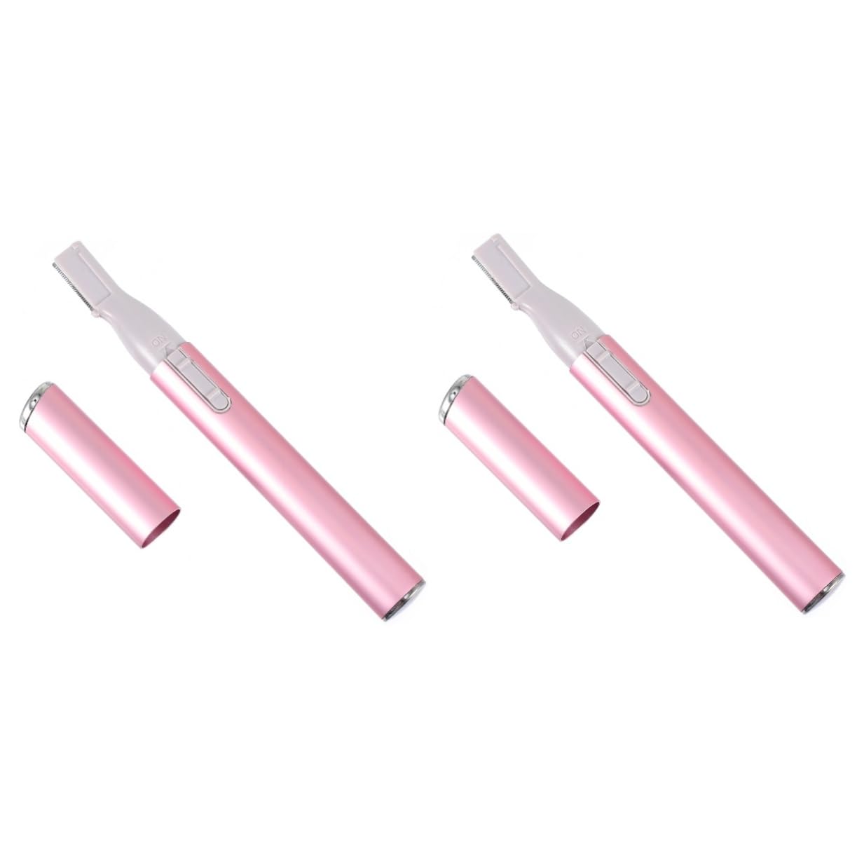 FOMIYES 2-Pack Electric Eyebrow Trimmer & Facial Hair Shaver - Rechargeable Eyebrow Razor for Women, Bikini & Armpit Hair Removal - Portable Body Groomer with Aluminum Housing (Pink) | Perfect for Travel, Home & Salon Use