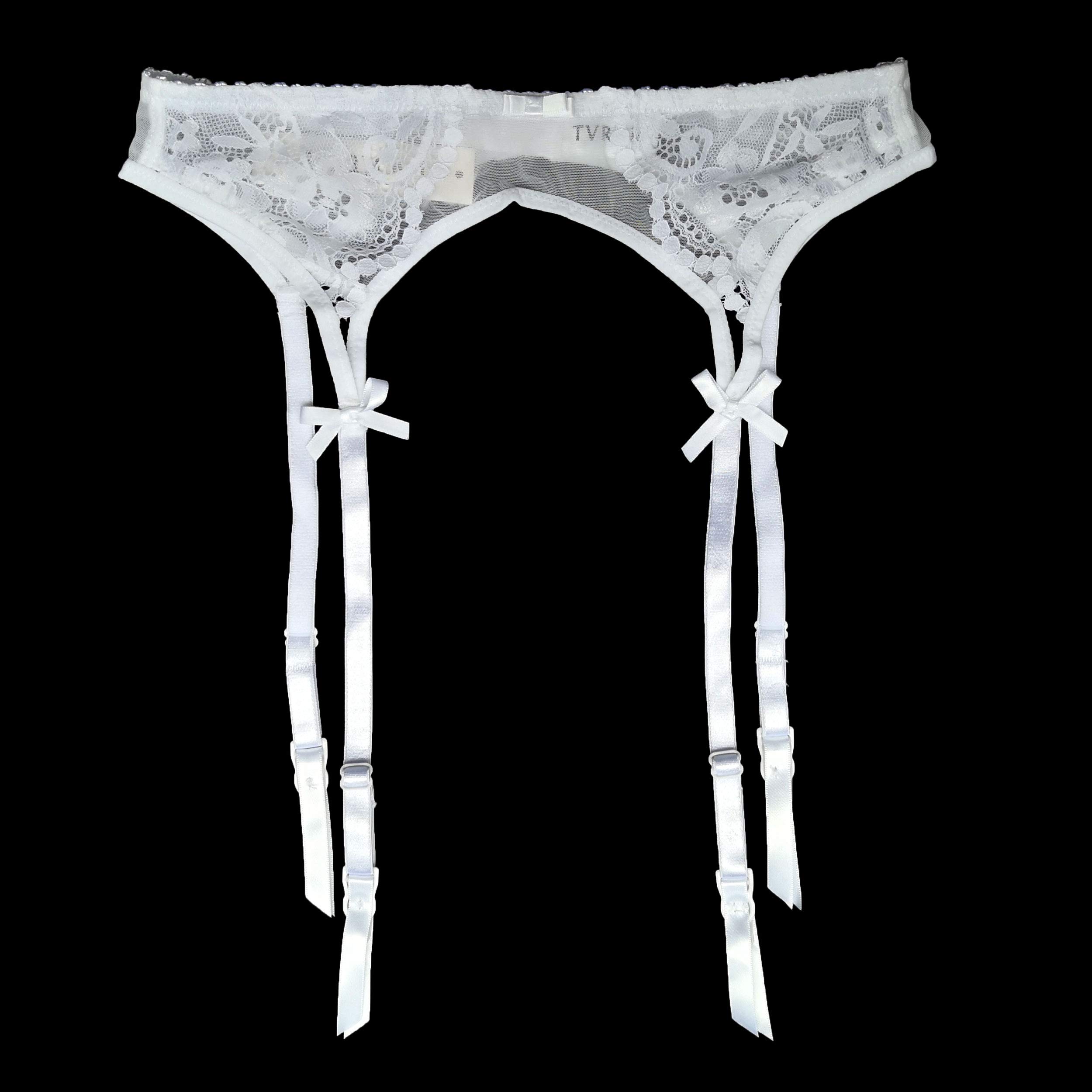 TVRtyle Women's Black Metal Clip Garter Belt for Stockings - Adjustable Lingerie Accessory for Bridal, Boudoir & Special Occasions