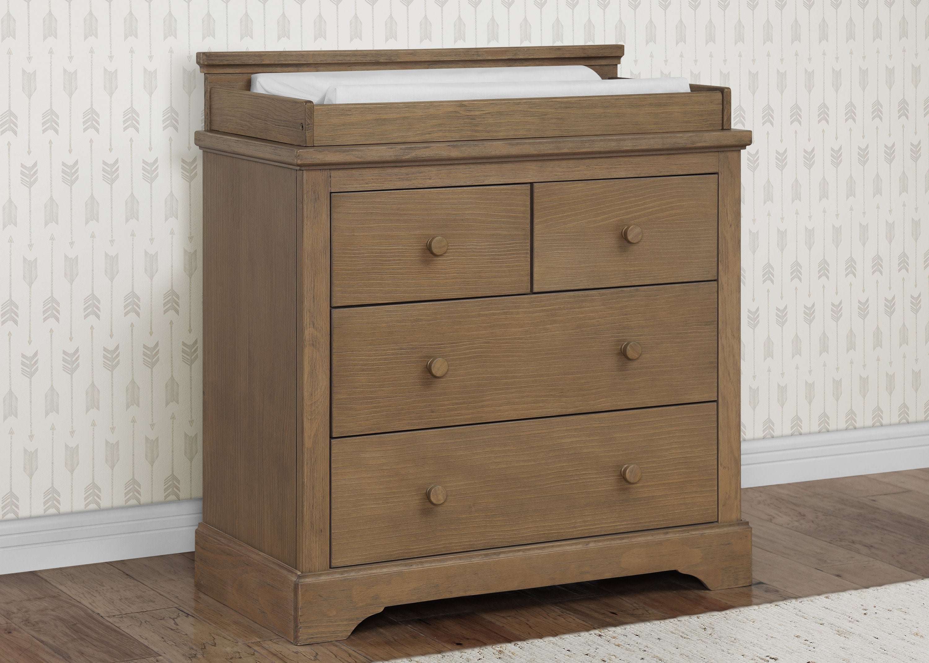 Paloma 4-Drawer Baby Dresser with Changing Table Top | Sturdy Nursery Storage with Interlocking Drawers | Perfect for Baby Room Organization & Diaper Changing Station