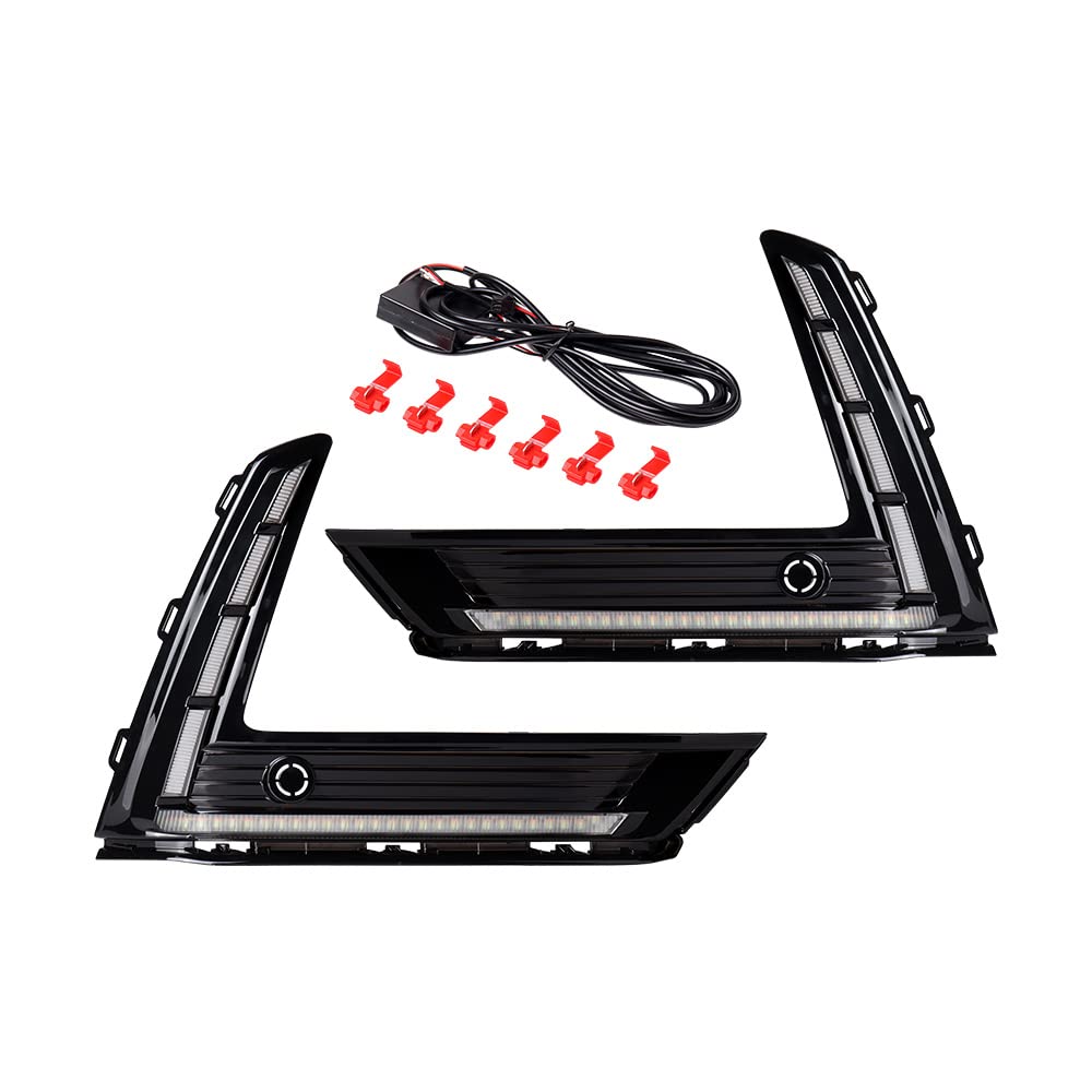 Astra Depot 2-Piece LED Daytime Running Lights (DRL) with Turn Signal & 3-Color Fog Lights - Compatible with 2023-2024 Honda CR-V - Durable Headlight Assembly for Enhanced Visibility & Safety in Day/Night Driving