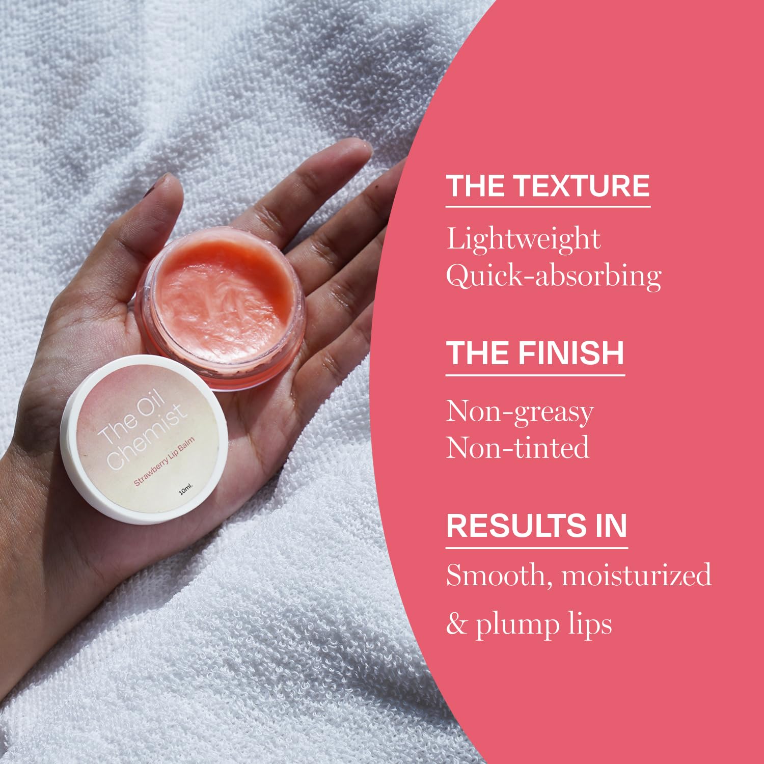 The Oil Chemist Strawberry Lip Balm with Vitamin E – Moisturizing, Non-Sticky Lip Treatment for Dry Lips | Fades Pigmentation & Dark Spots | Soft, Smooth Lips with Natural Strawberry Flavor | 10ml | Perfect for Winter Care, Daily Hydration & Makeup Prep