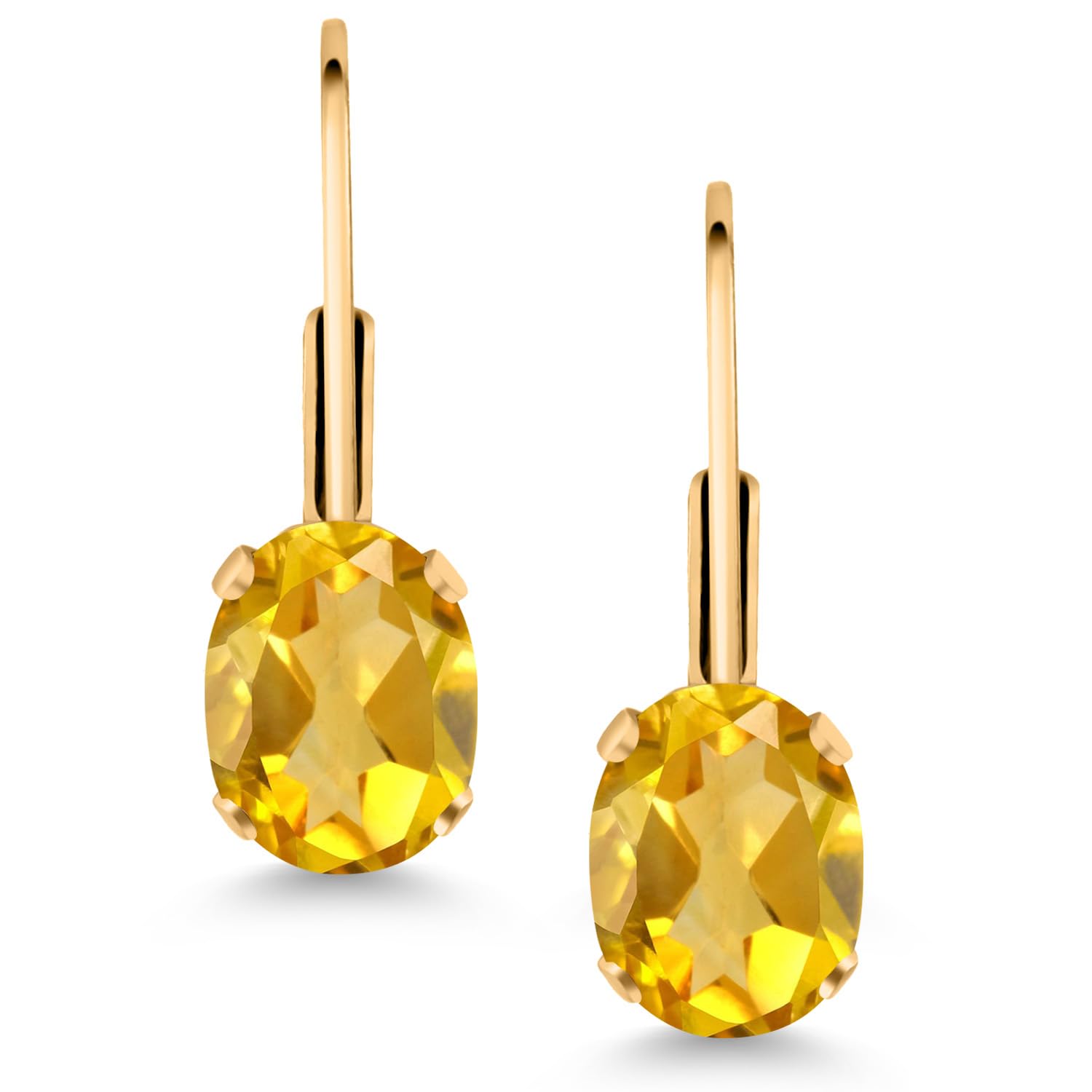 Yellow Citrine Gold Plated Earrings for Women - November Birthstone Gift