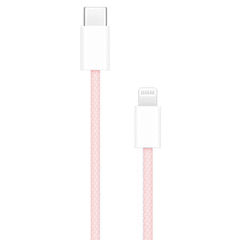 Original Apple USB-C to Lightning Cable 1M (3.3ft) - Fast Charging & Sync Compatible with iPhone 14/13/12/11/X/8 - Durable Nylon Braided Pink Cable for Home, Office & Travel Use