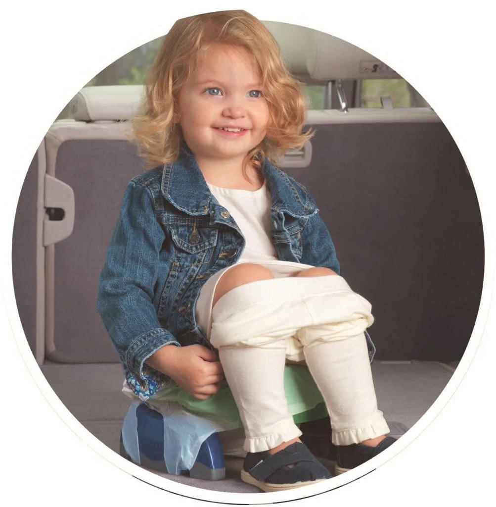 Kalencom 2-in-1 Potette Plus Portable Travel Potty Seat for Toddlers - Compact Folding Toilet Trainer for Kids, Perfect for Road Trips, Camping & Airplane Travel