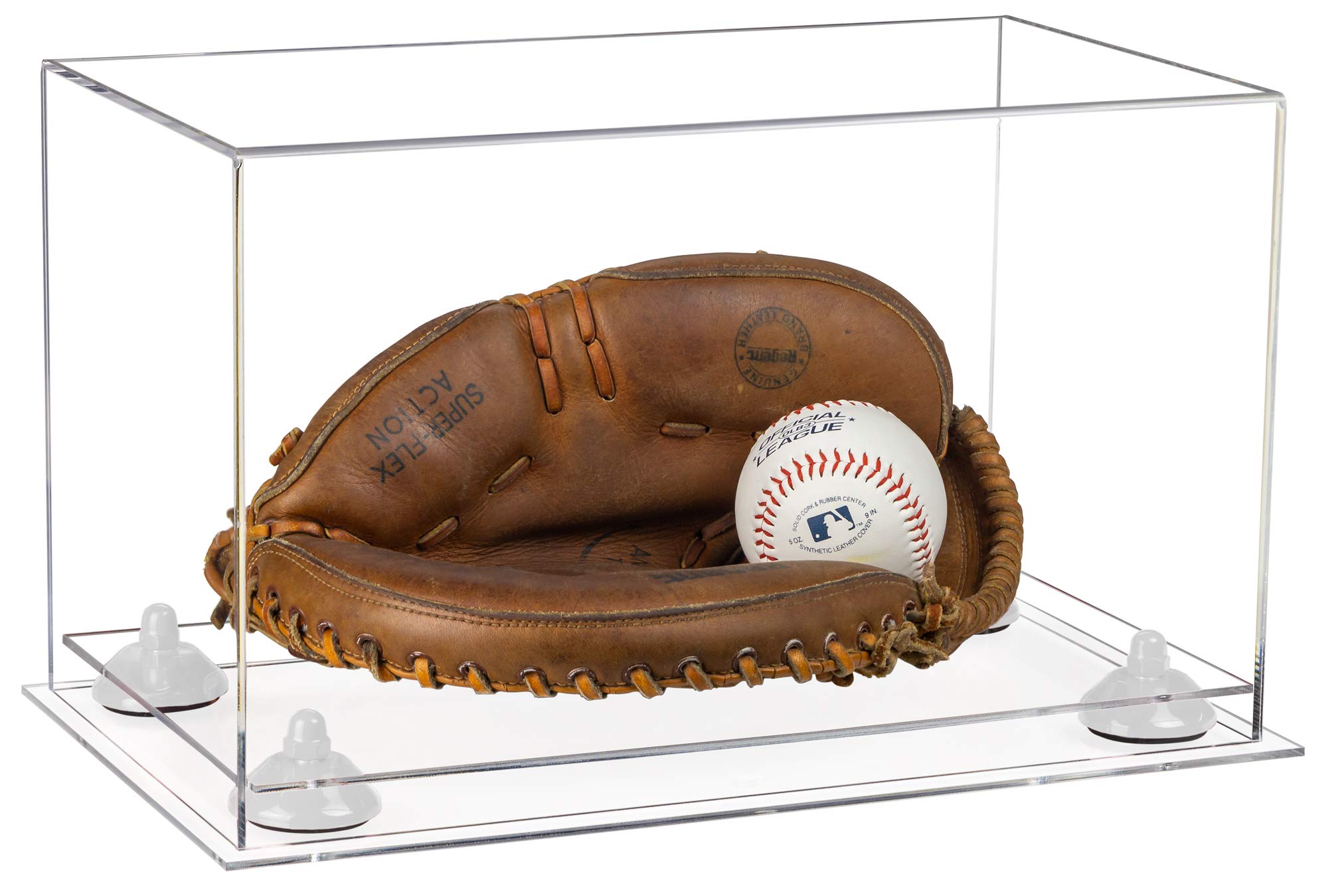 Premium Acrylic Full-Size Baseball Catcher's Glove Display Case - Clear Protective Showcase for Sports Memorabilia & Collectibles - Perfect for Home, Office, or Sports Bar Decor