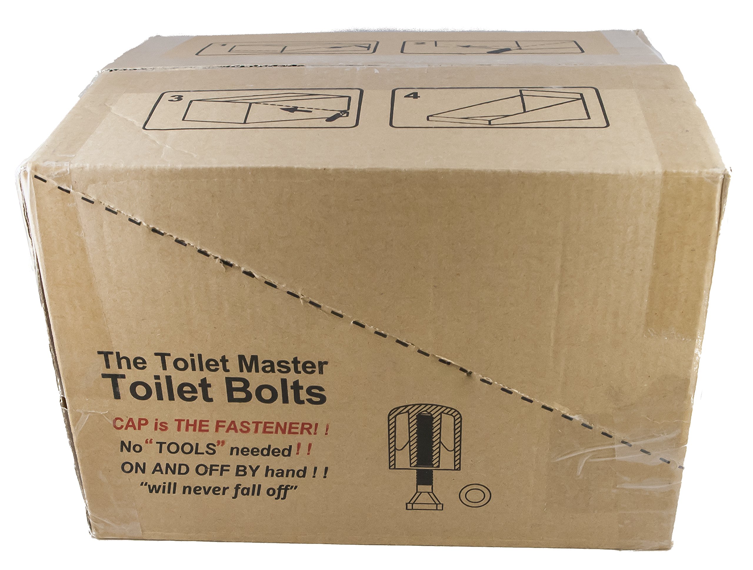 No-Tool Toilet Bolt Kit - 24-Pack Easy Install & Repair Kit with Washers & Caps (No Cutting/Nuts Needed) - Perfect for Bathroom Renovations & Plumbing Maintenance