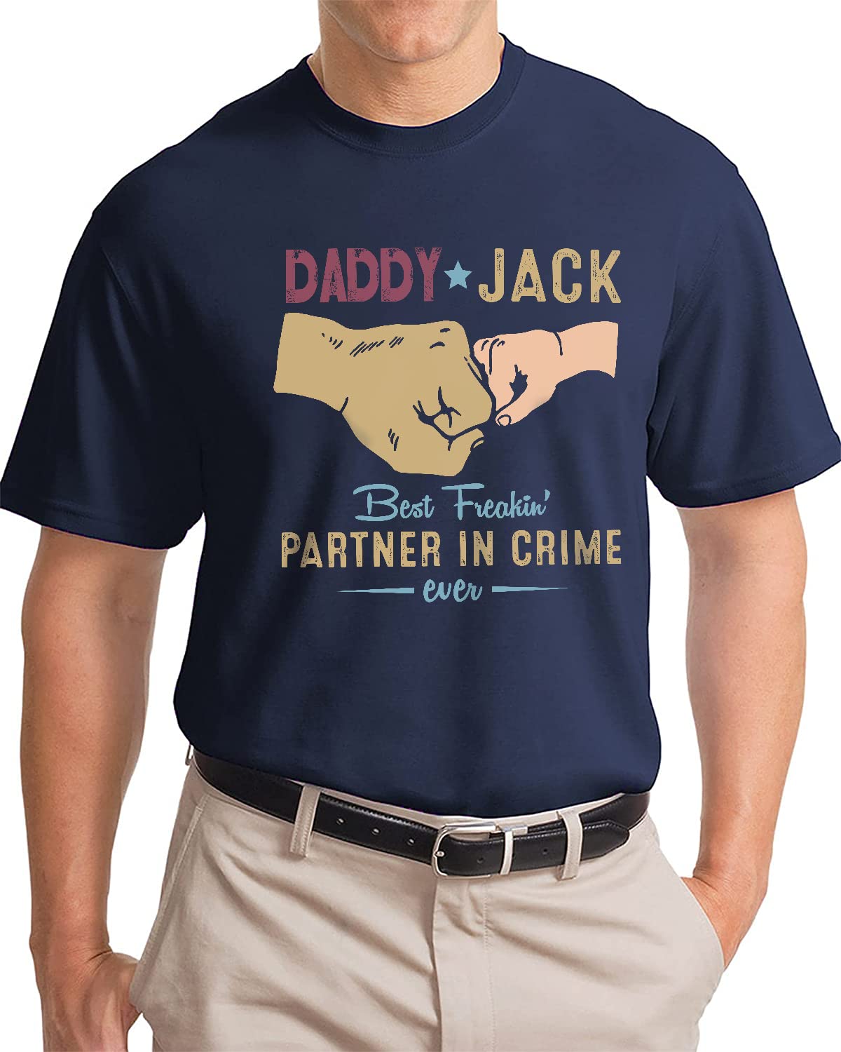 Custom Personalized Dad & Kids Name T-Shirt - Unique New Daddy Gift for Birthday, Father's Day & Special Occasions - Perfect for Family Photos, Father-Child Bonding & Casual Wear