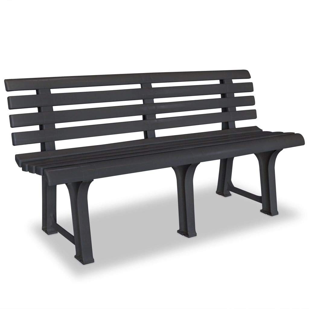 Stylish & Durable Plastic Garden Bench - Fade-Resistant Outdoor Furniture for Patio, Yard & Garden (Anthracite Color) - Perfect for Relaxing, Entertaining & Outdoor Decor