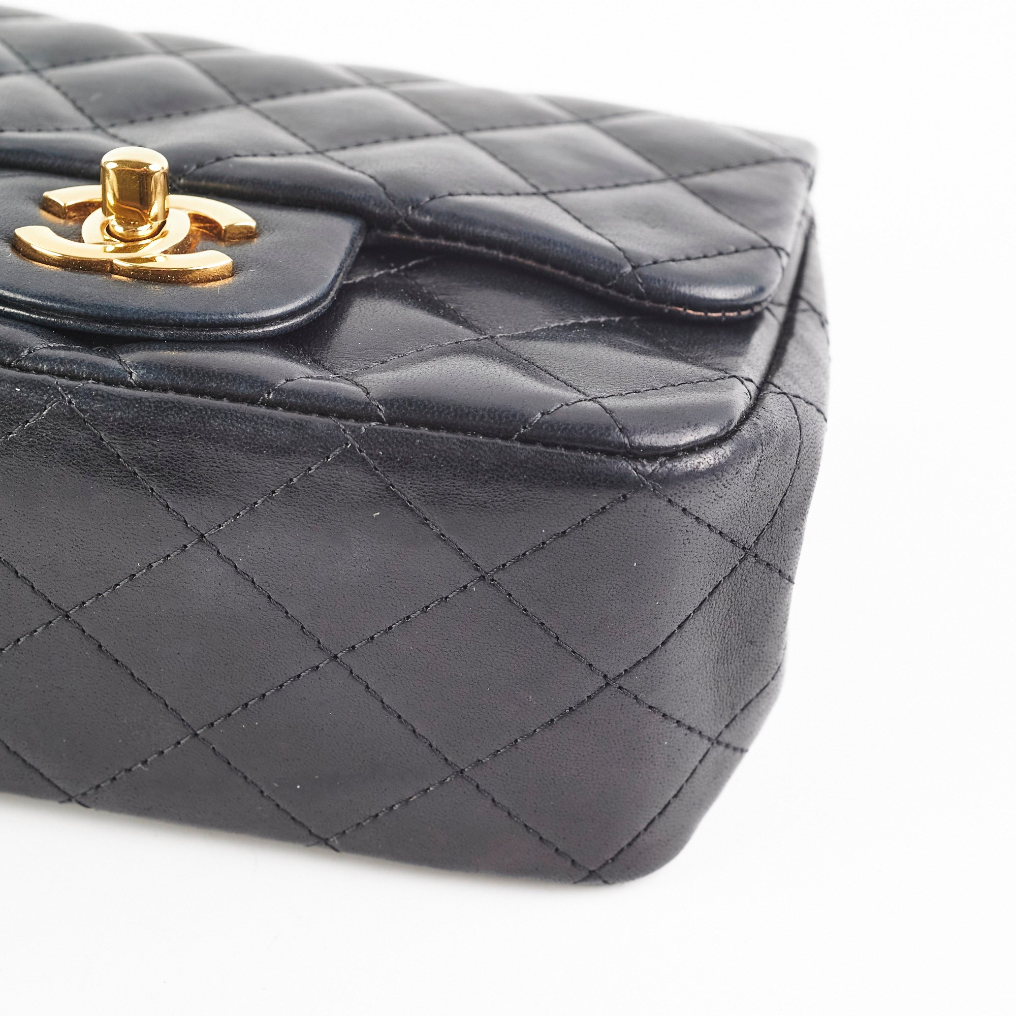 Chanel Mini Square Flap Bag Black Caviar Leather with Gold Hardware - Luxury Crossbody Purse for Women, Perfect for Date Night & Evening Events