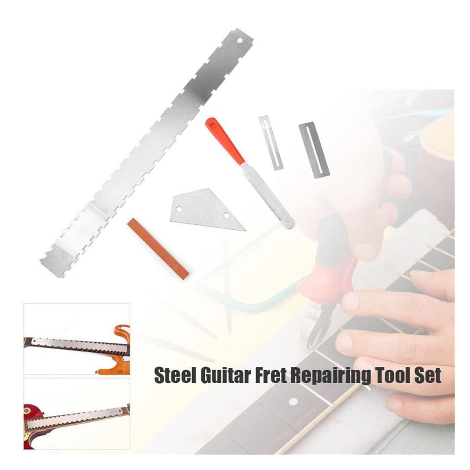 Premium Steel Guitar Fret Repair Tool Kit - Silver Cleaning, Polishing & Grinding Files for Guitar Frets & Nuts - Professional Luthier Tools for Guitar Maintenance & Fretboard Care - Perfect for Home Studios, Music Shops & DIY Guitar Repair
