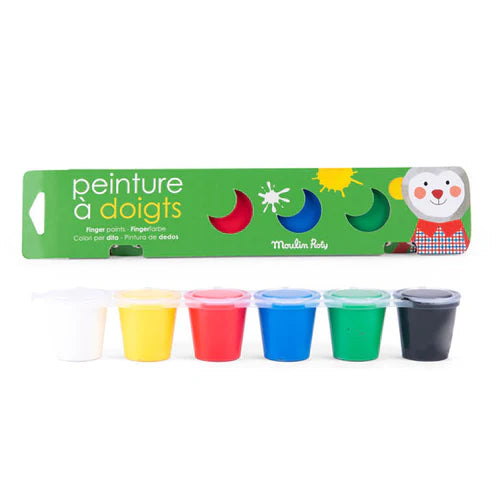 Non-Toxic Washable Finger Paints for Kids - Set of 6 Vibrant Colors | Safe & Easy to Clean Art Supplies for Toddlers, Preschool & Classroom Activities | Perfect for Sensory Play, DIY Crafts & Early Childhood Education