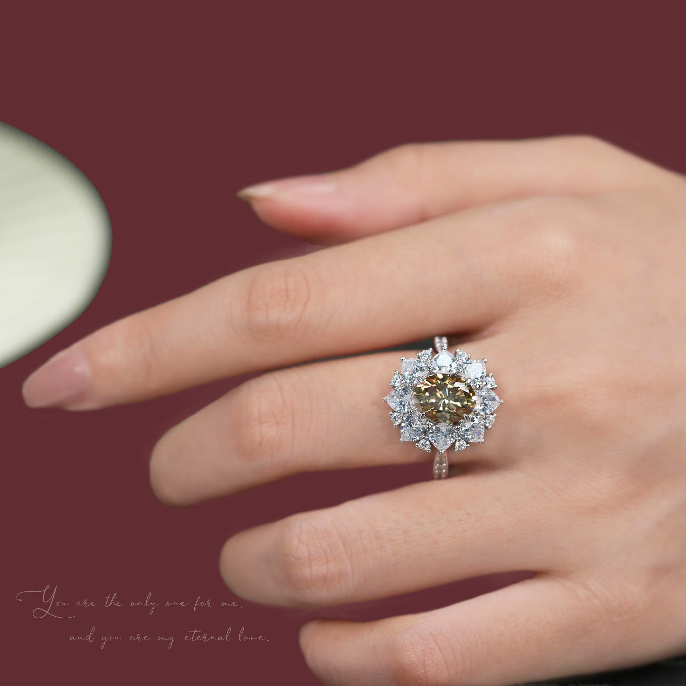 Celestial Ember: Oval Cut Moissanite Ashes Ring for Cremation Jewelry - Memorial Keepsake for Loved Ones | Perfect for Remembrance Ceremonies & Everyday Wear