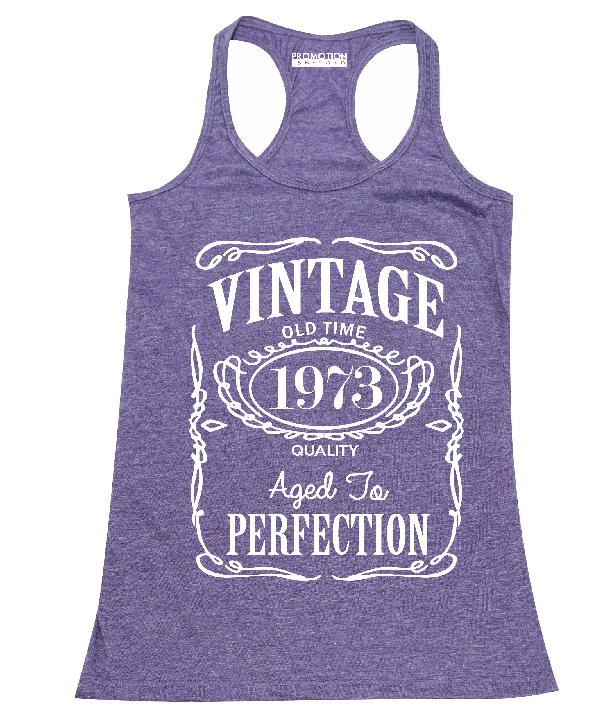 Vintage 1973 Themed Women's 50th Birthday Tank Top - Retro Party Outfit for Women Born in 1973 | Perfect for Birthday Celebrations, Girls Night Out & Theme Parties
