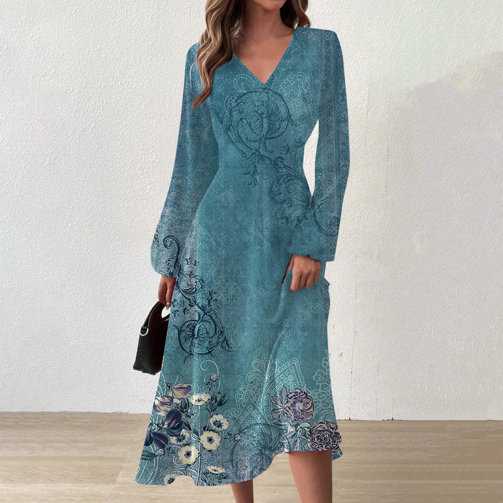 Plus Size Fall Dresses for Women 2024 - Long Sleeve Maxi Wedding Guest Dresses for Curvy Women | Elegant Formal Occasions & Autumn Events
