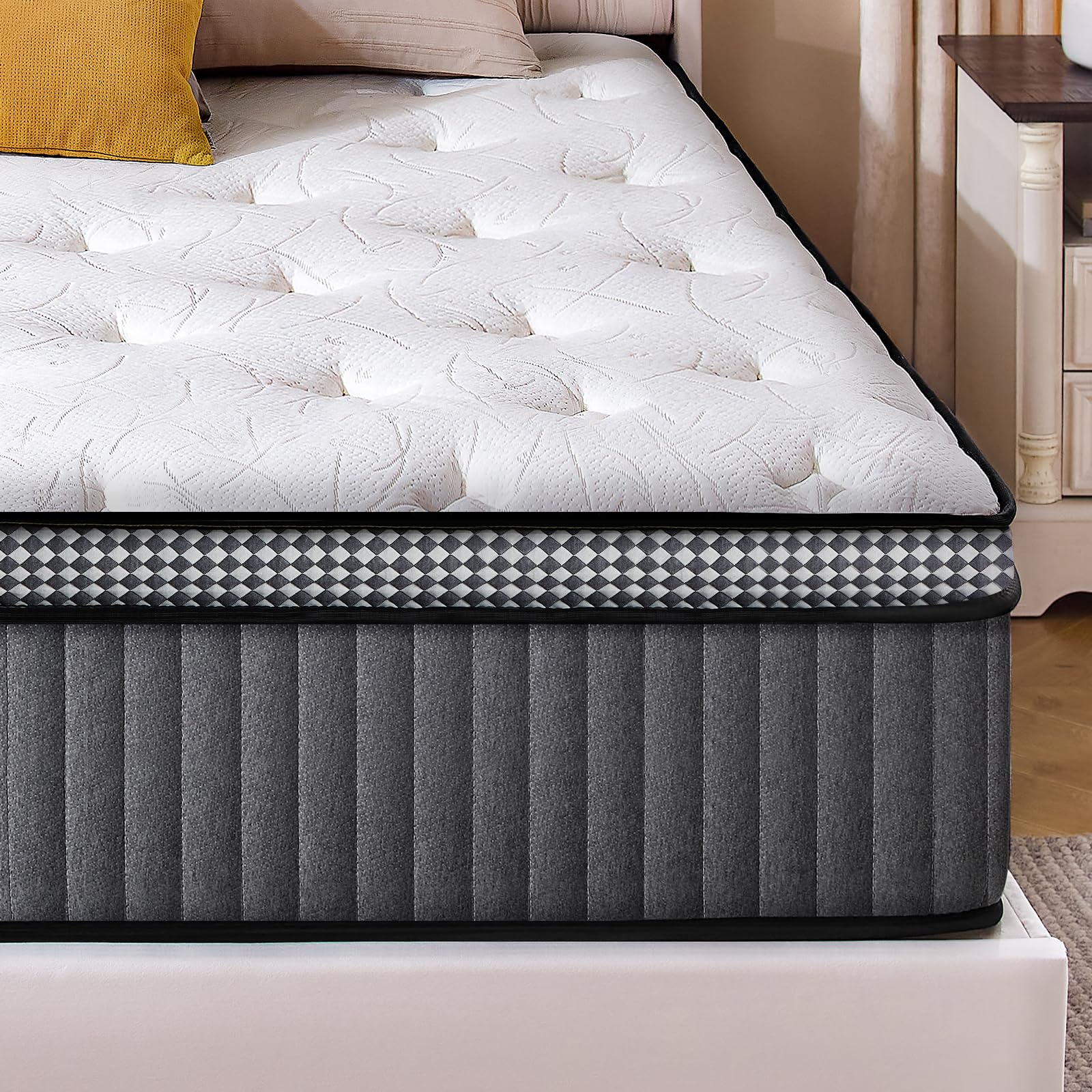 12 Inch Hybrid Queen Mattress in a Box - Gel Memory Foam & Pocket Springs for Motion Isolation - Medium Firm Support - CertiPUR-US Certified - 100-Night Trial - 60