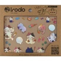 Iro Cat Fabric Sticker Set - Cute Japanese Style Iron-On Patches for DIY Clothes, Bags & Accessories | Perfect for Scrapbooking, Journaling & Craft Projects